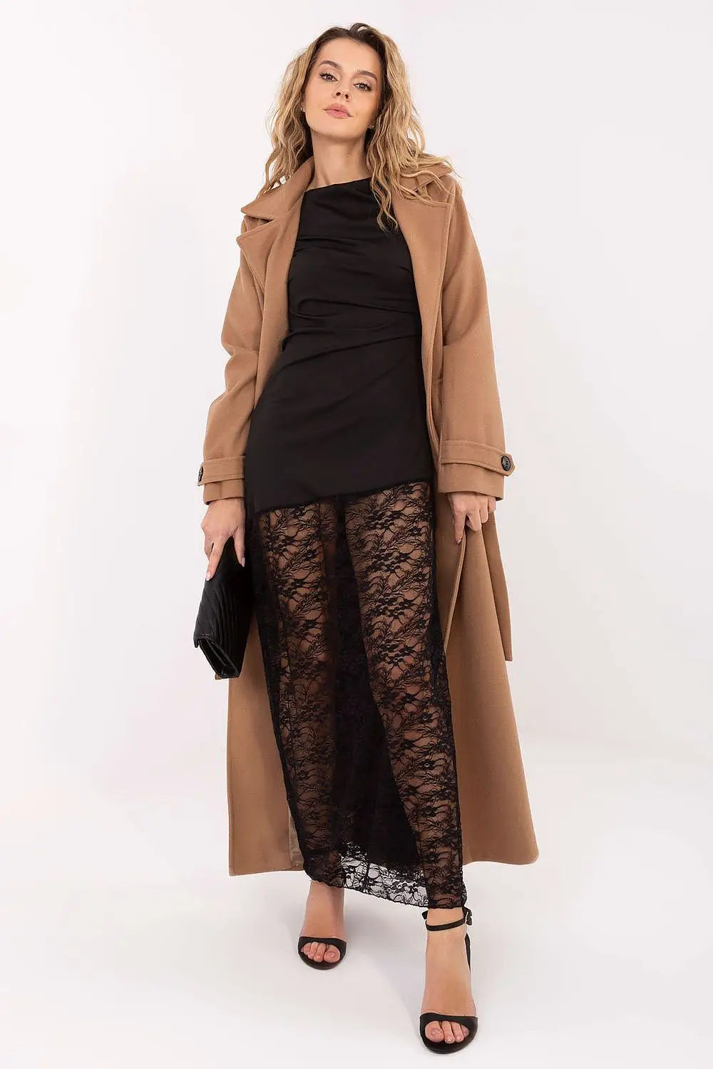 Elegante abito lungo con scollo a barca - 221056