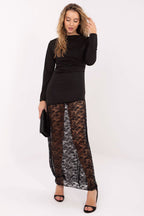 Nero / Universale Elegante abito lungo con scollo a barca