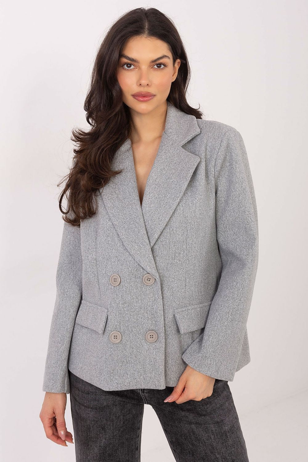 Elegante cappotto corto da donna con revers - GIADA - 217853