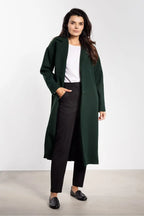 Elegante cappotto midi dal design minimalista con revers
