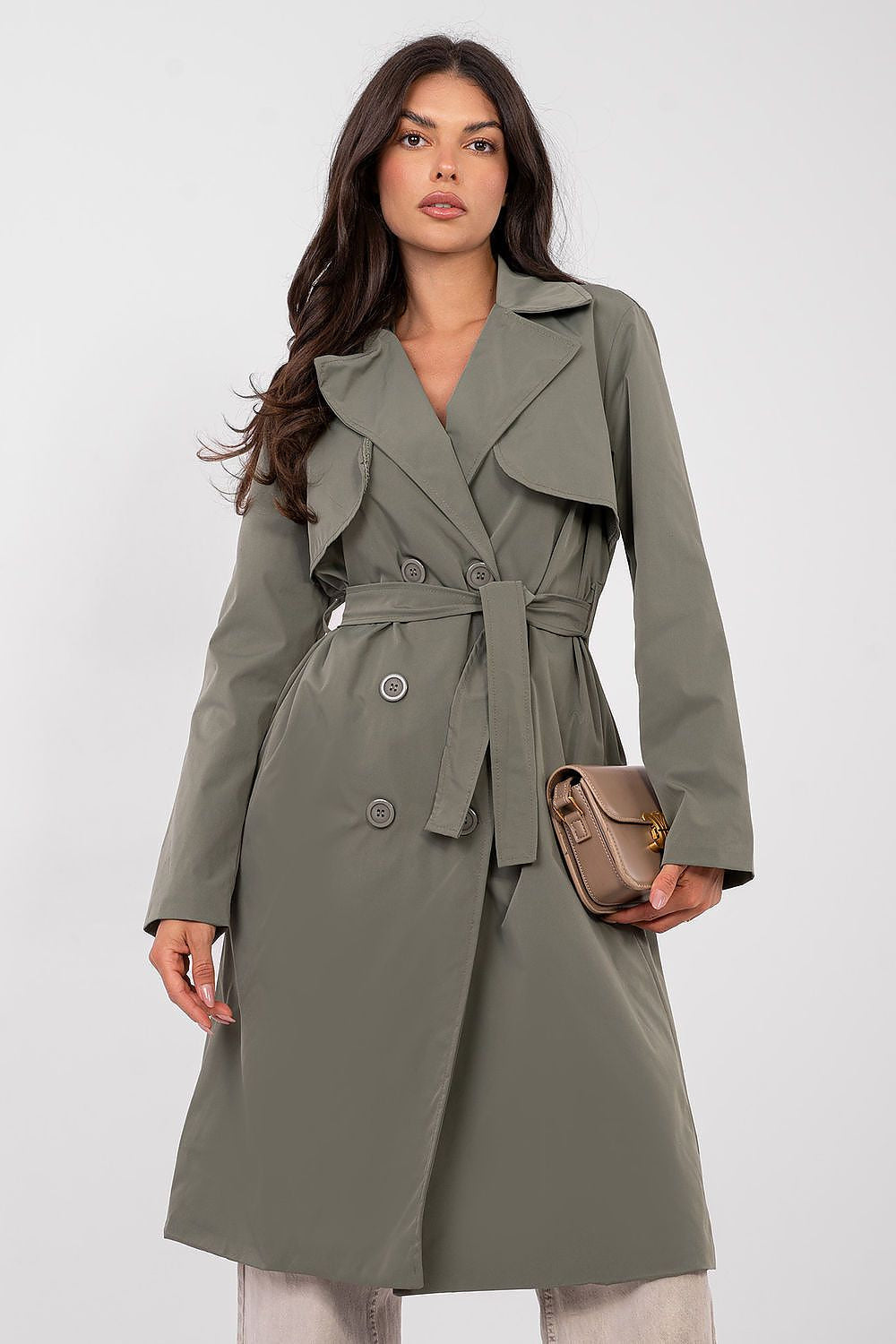 Verde / Universale Elegante trench da donna - 223823