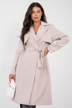 Beige / Universale Elegante trench da donna - 223823
