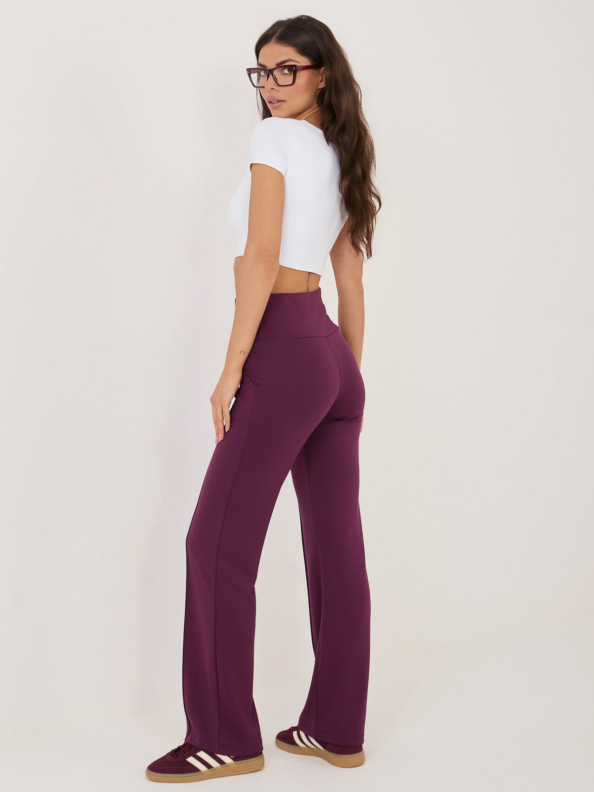 Estrella - Pantaloni da Donna a Gamba Dritta Vita Alta