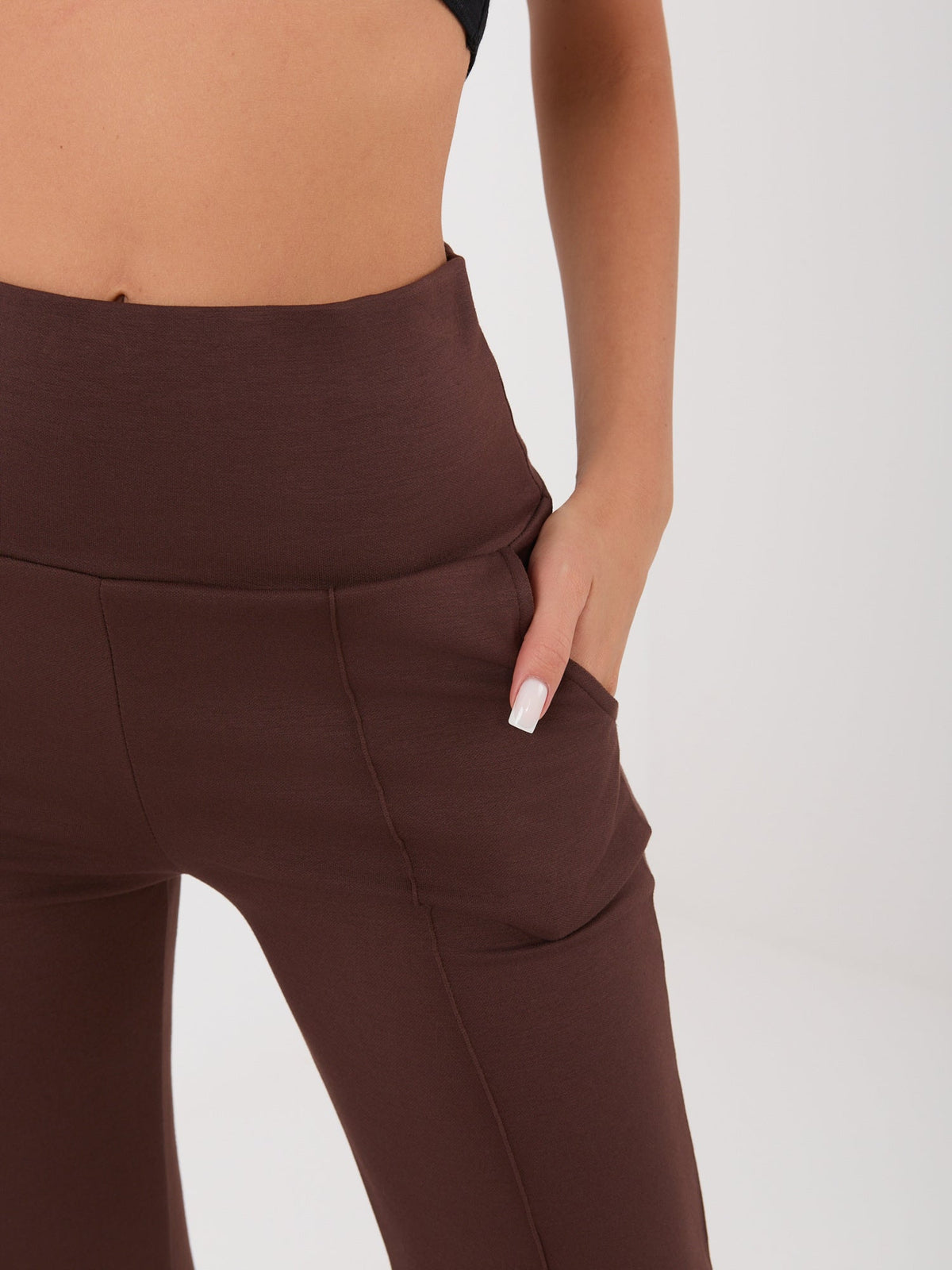 Estrella - Pantaloni da Donna a Gamba Dritta Vita Alta