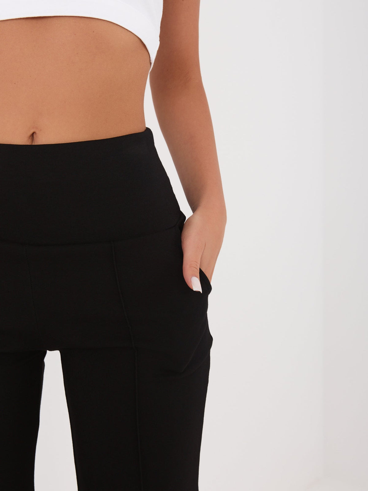 Estrella - Pantaloni da Donna a Gamba Dritta Vita Alta