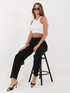 Estrella - Pantaloni da Donna a Gamba Dritta Vita Alta