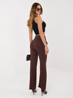 Estrella - Pantaloni da Donna a Gamba Dritta Vita Alta