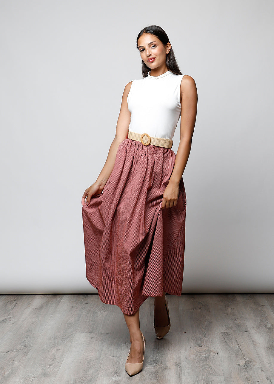 Gonna con cintura in 100% cotone - 702221