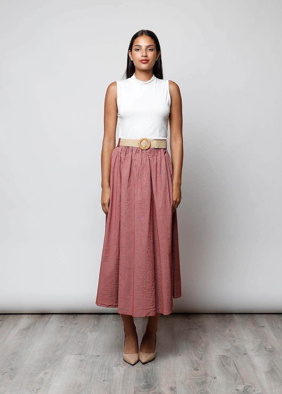 Gonna con cintura in 100% cotone - 702221
