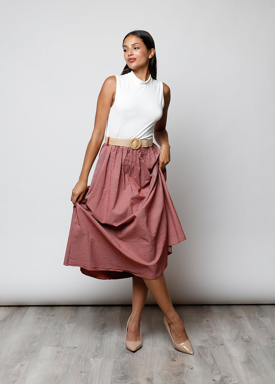 Gonna con cintura in 100% cotone - 702221