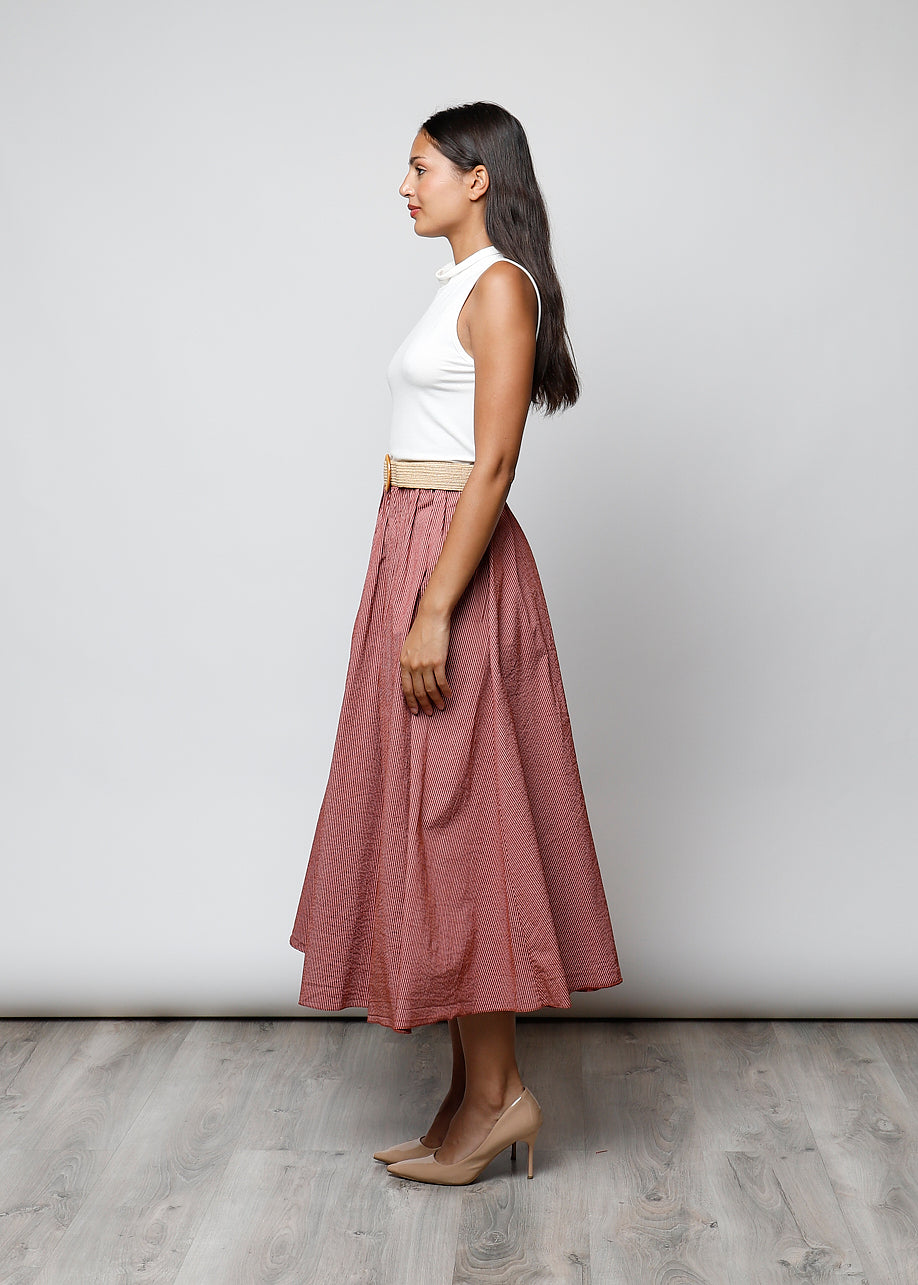 Gonna con cintura in 100% cotone - 702221