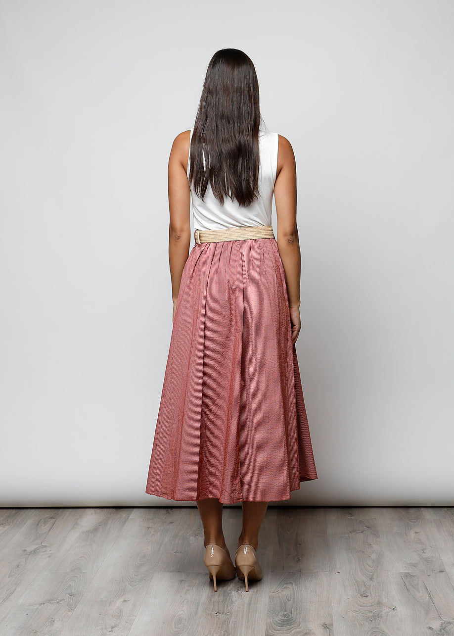 Gonna con cintura in 100% cotone - 702221