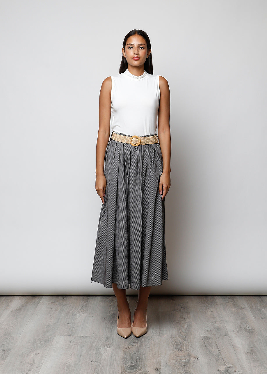 Gonna con cintura in 100% cotone - 702221