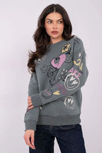 Felpa casual da donna con stampe - 222377