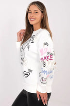 Felpa casual da donna con stampe - 222377