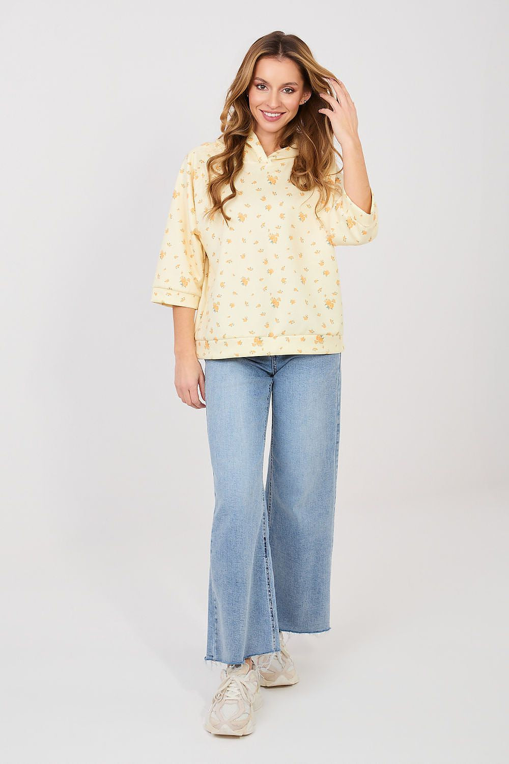 Giallo / Universale Felpa casual da donna con stampa