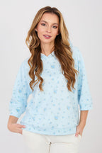 Azzurro / Universale Felpa casual da donna con stampa