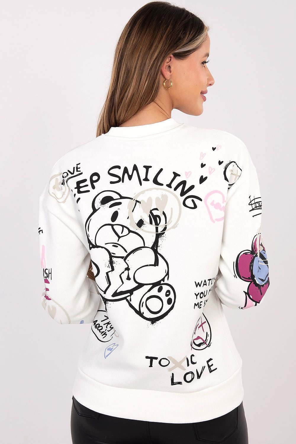 Felpa casual da donna con stampe - 222377