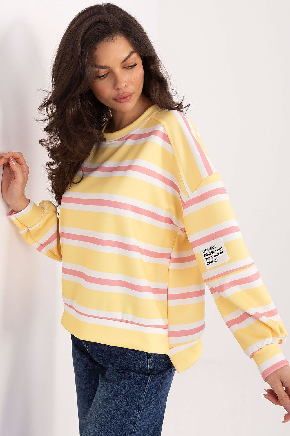 Giallo / Universale Felpa casual da donna in viscosa