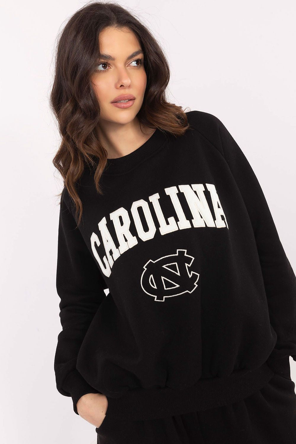 Nero / Taglia unica Felpa in cotone elasticizzato