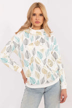 Felpa da donna con stampa foglie - 206047