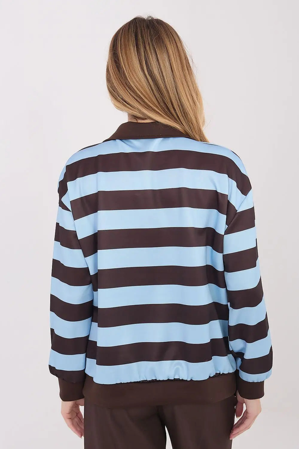 Felpa da donna in viscosa elasticizzata con motivo a righe