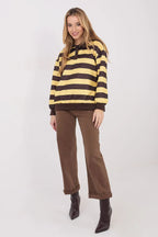 Felpa da donna in viscosa elasticizzata con motivo a righe