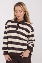 Felpa da donna in viscosa elasticizzata con motivo a righe