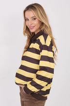 Felpa da donna in viscosa elasticizzata con motivo a righe