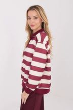 Felpa da donna in viscosa elasticizzata con motivo a righe