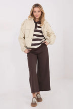 Felpa da donna in viscosa elasticizzata con motivo a righe