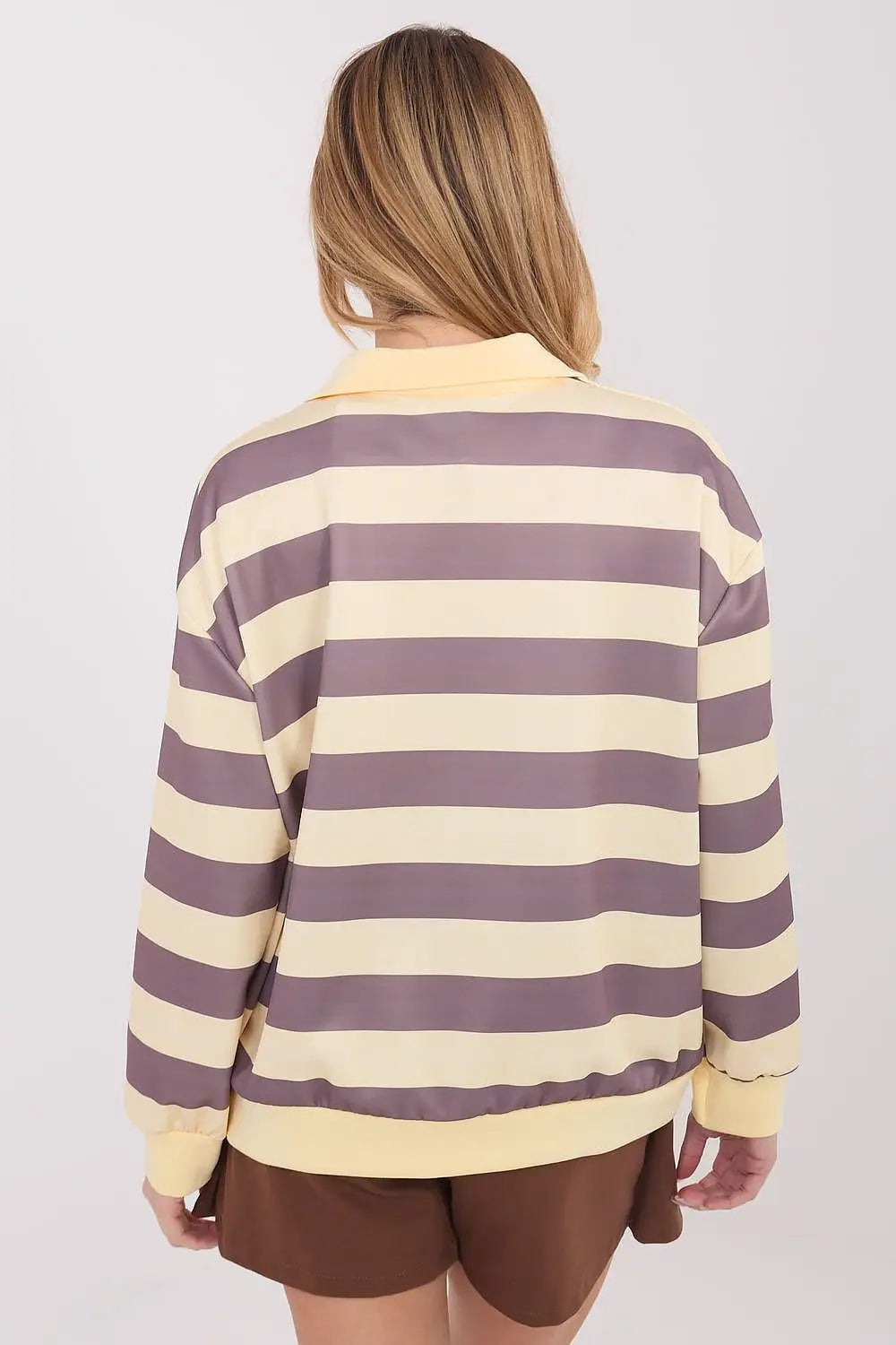 Felpa da donna in viscosa elasticizzata con motivo a righe