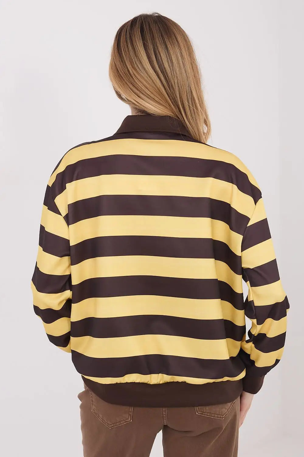 Felpa da donna in viscosa elasticizzata con motivo a righe