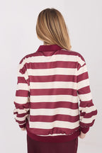 Felpa da donna in viscosa elasticizzata con motivo a righe