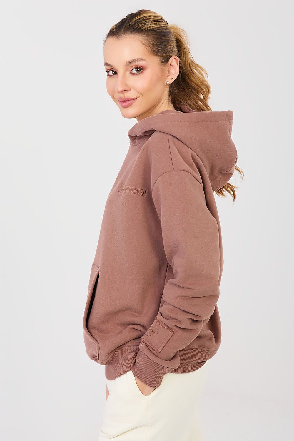 Felpa da donna con cappuccio in cotone -224337