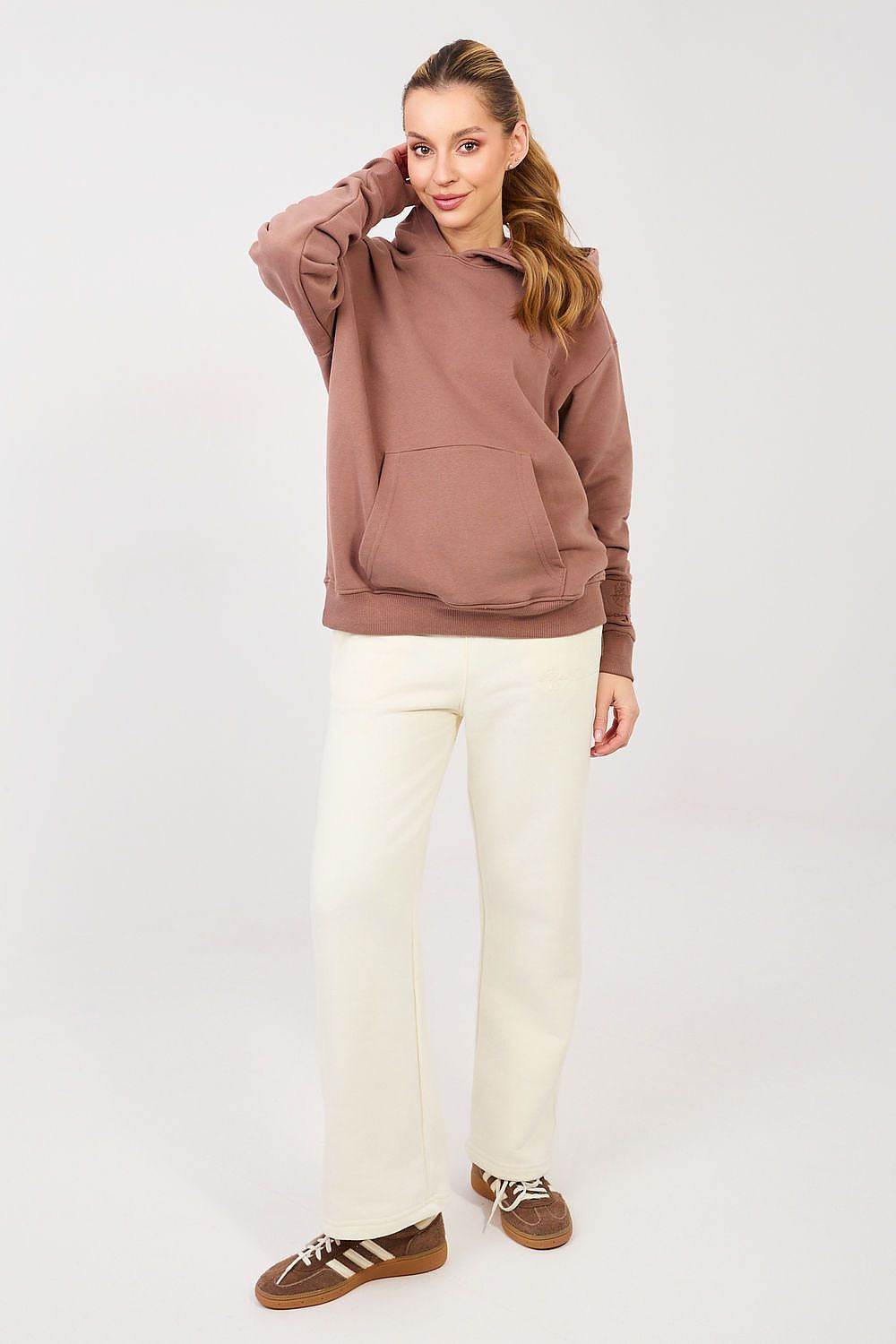 Felpa da donna con cappuccio in cotone -224337