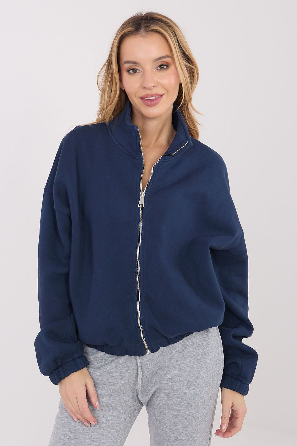 Blu / Universale Felpa da donna in cotone elasticizzato