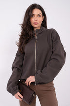 Marrone / Universale Felpa da donna in cotone elasticizzato