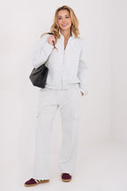 Grigio / Universale Felpa da donna in cotone elasticizzato