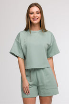 Verde / S/M Felpa da donna a manica corta - LEISURE - 211519