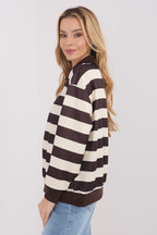 Felpa donna a righe in viscosa ed elastan - 222748