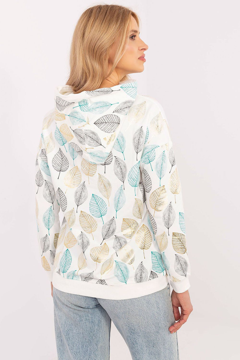 Felpa da donna con stampa foglie - 206047