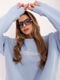 Azzurro / ONE SIZE Felpa Garzata Oversize Girocollo