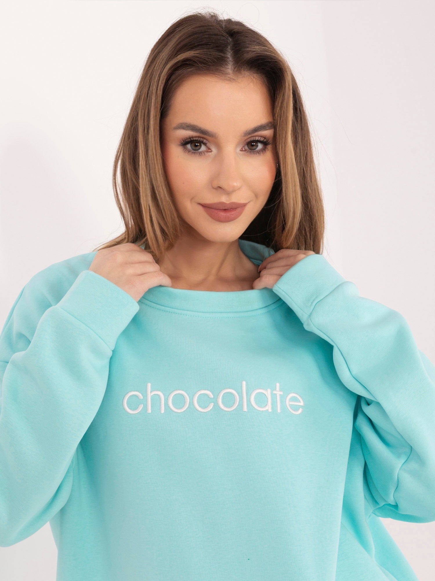 Menta / ONE SIZE Felpa Garzata Oversize Girocollo