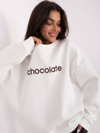 Avorio / ONE SIZE Felpa Garzata Oversize Girocollo