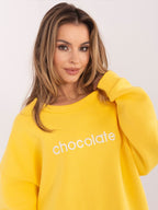 Giallo / ONE SIZE Felpa Garzata Oversize Girocollo