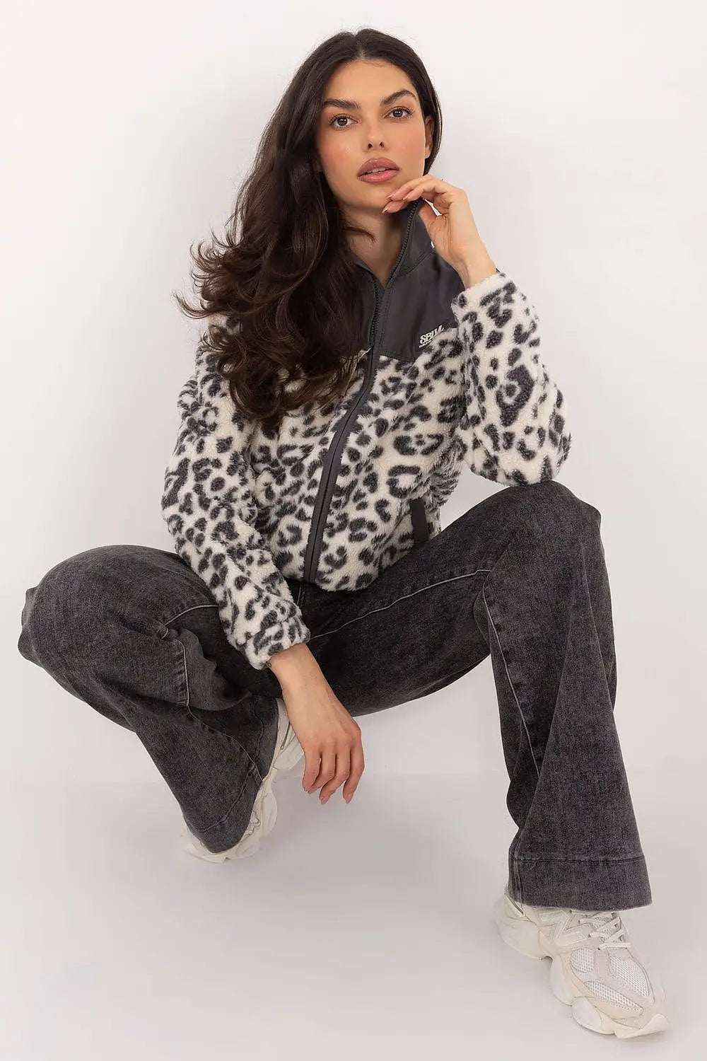 Felpa in pile con motivo animalier - 222379