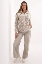 Felpa in pile con motivo animalier - 222379