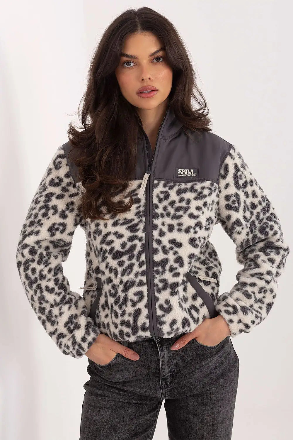 Felpa in pile con motivo animalier - 222379