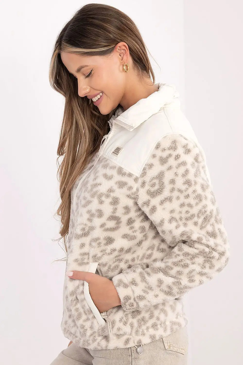 Felpa in pile con motivo animalier - 222379